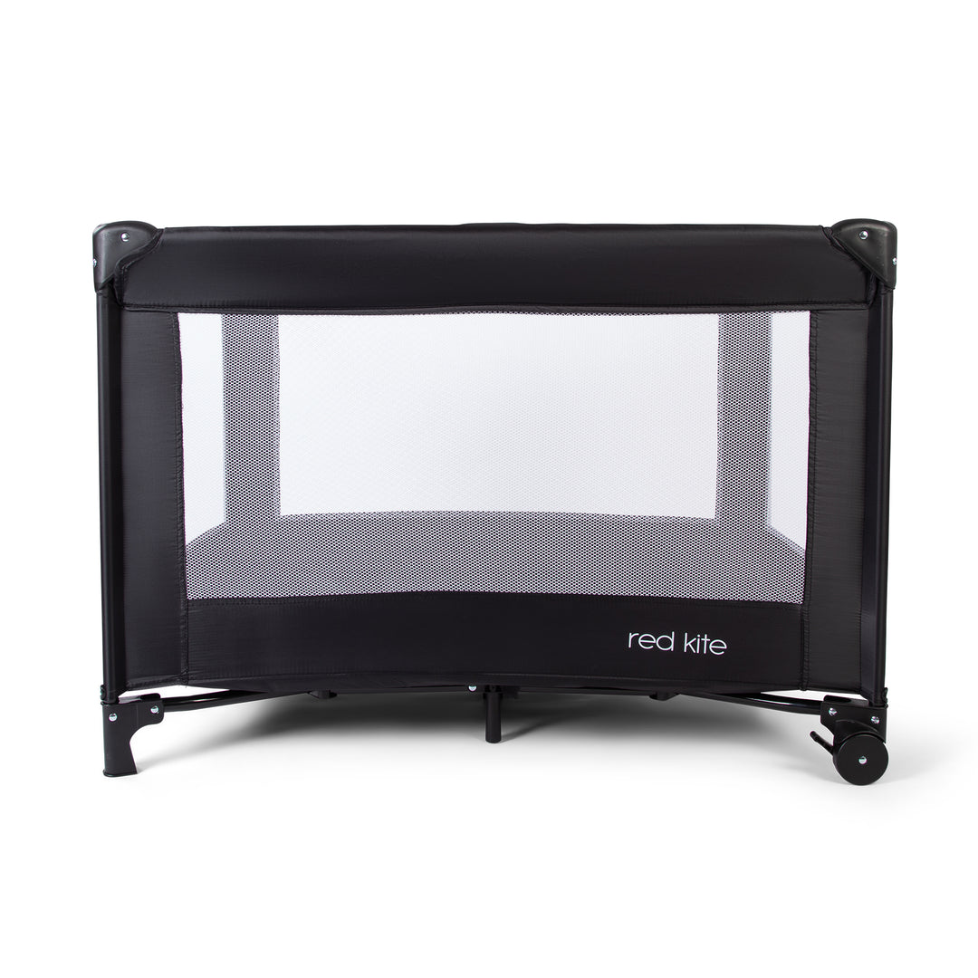 Red Kite Sleeptight Travel Cot in Black with Wheels