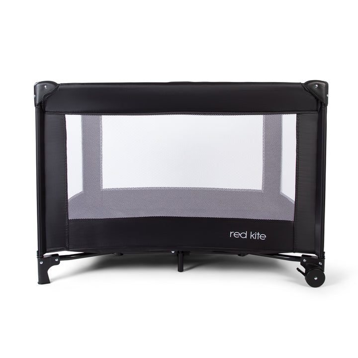 Red Kite Sleeptight Travel Cot in Black with Wheels