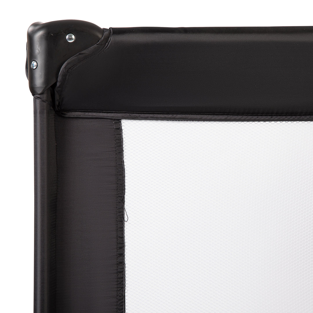 Red Kite Sleeptight Travel Cot in Black close up corner detail