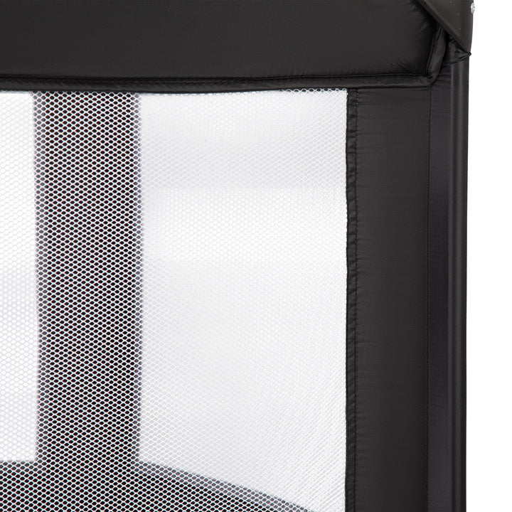 Red Kite Sleeptight Travel Cot in Black close up mesh detail