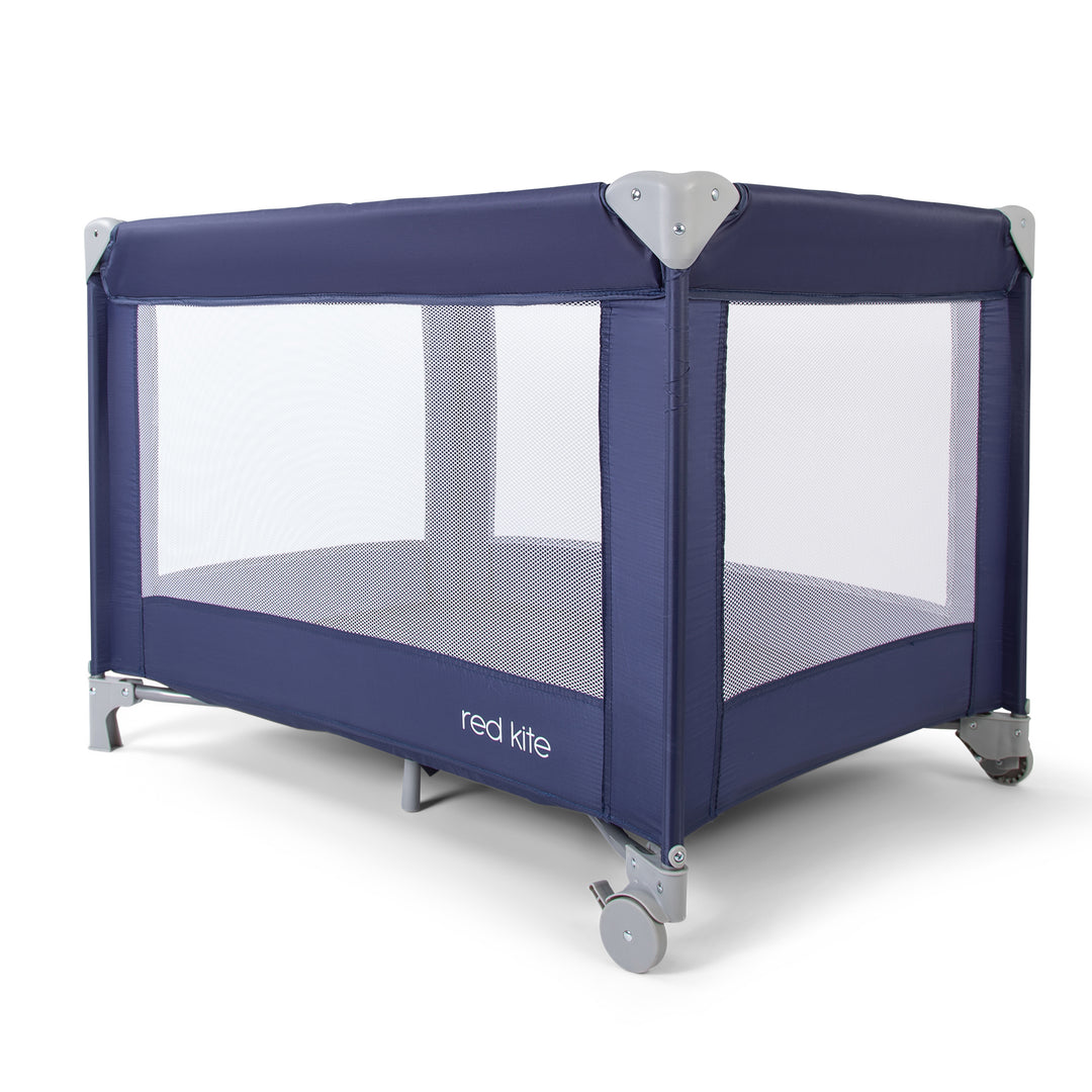 Red Kite Sleeptight Travel Cot in Blueberry diagonal image