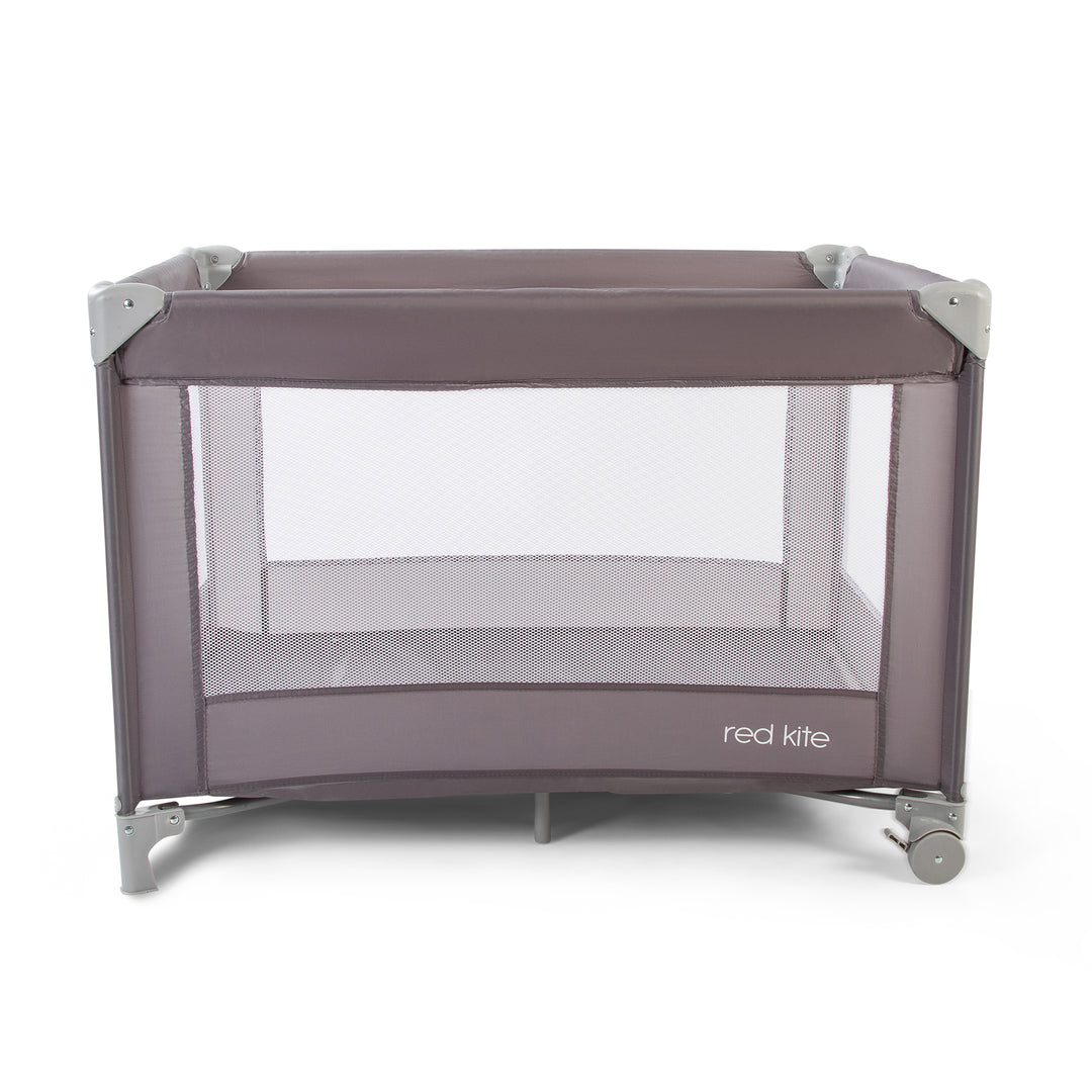 Red Kite Sleeptight Travel Cot in Grey with wheels