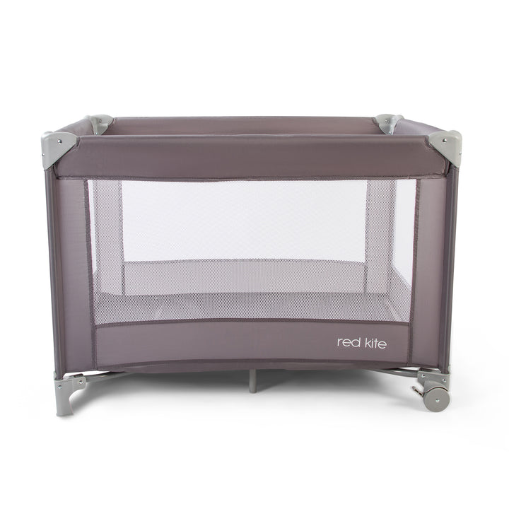 Red Kite Sleeptight Travel Cot in Grey with wheels