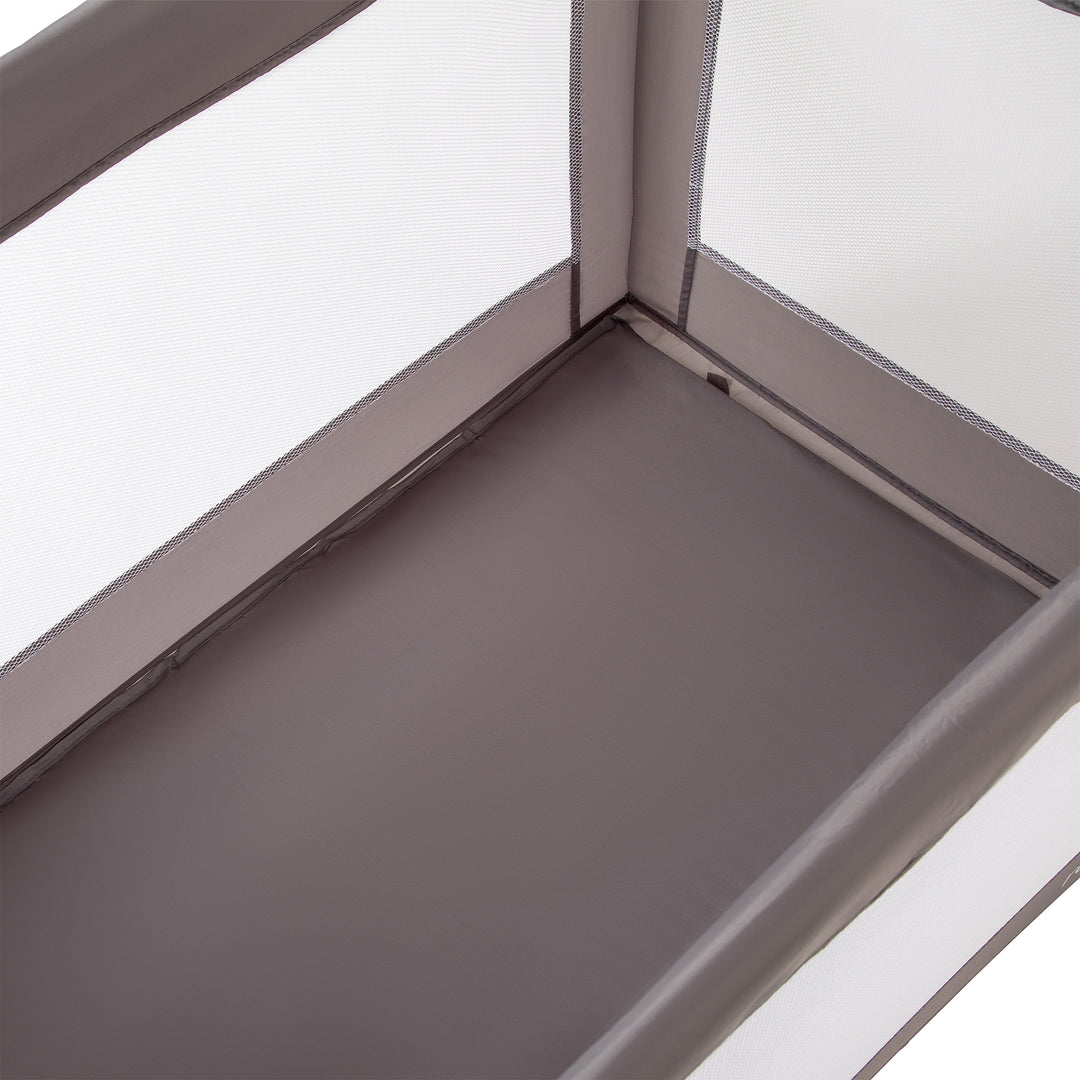 Red Kite Sleeptight Travel Cot in Grey  close up inside detail
