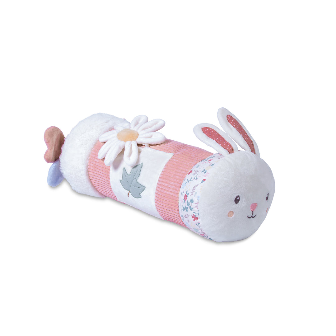Red Kite Tummy Time Roller Rose & Ivy with rabbit design on a white background