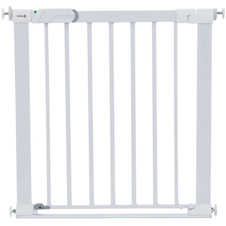 White baby gate on a white background