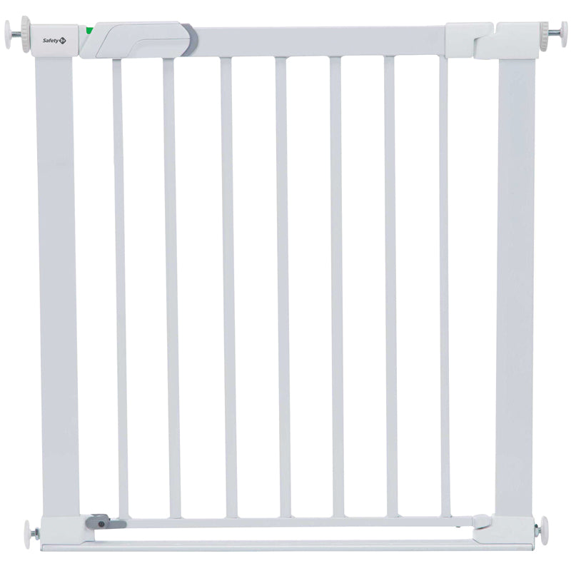 White baby gate on a white background