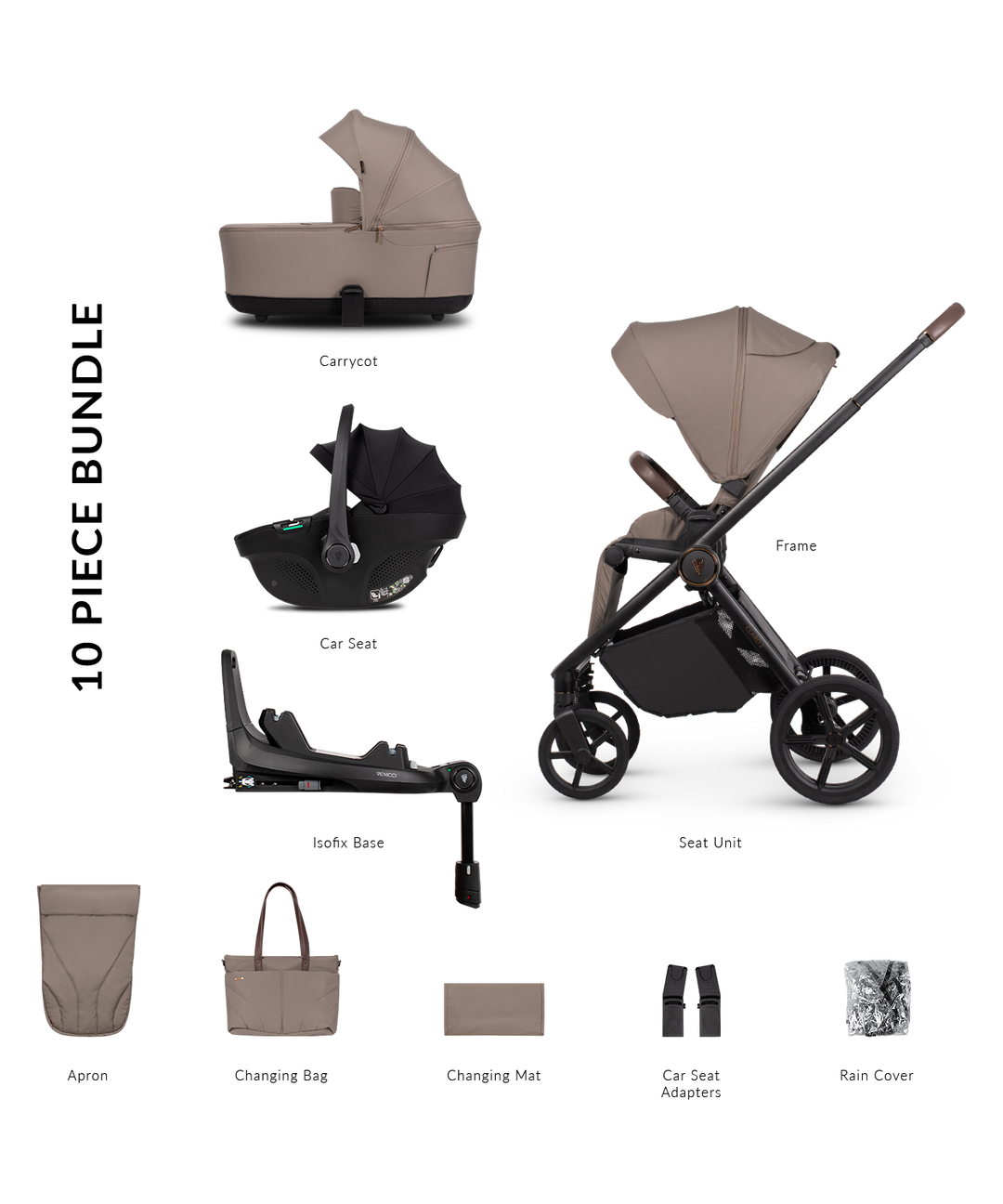 Venicci Claro 2 Travel System - Almond