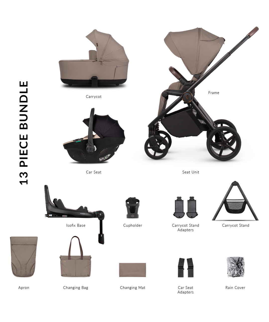 Venicci Claro 2 Travel System - Almond
