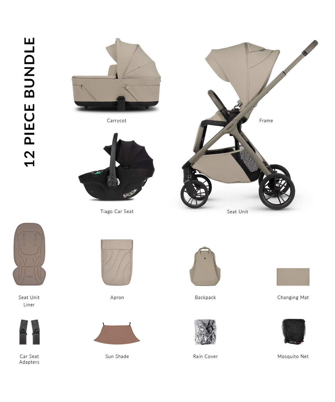 Venicci Tila Travel System - Latte