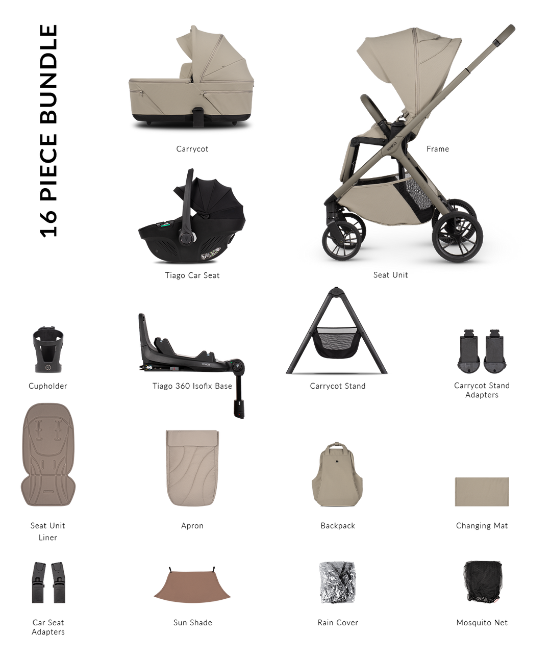 Venicci Tila Travel System - Latte