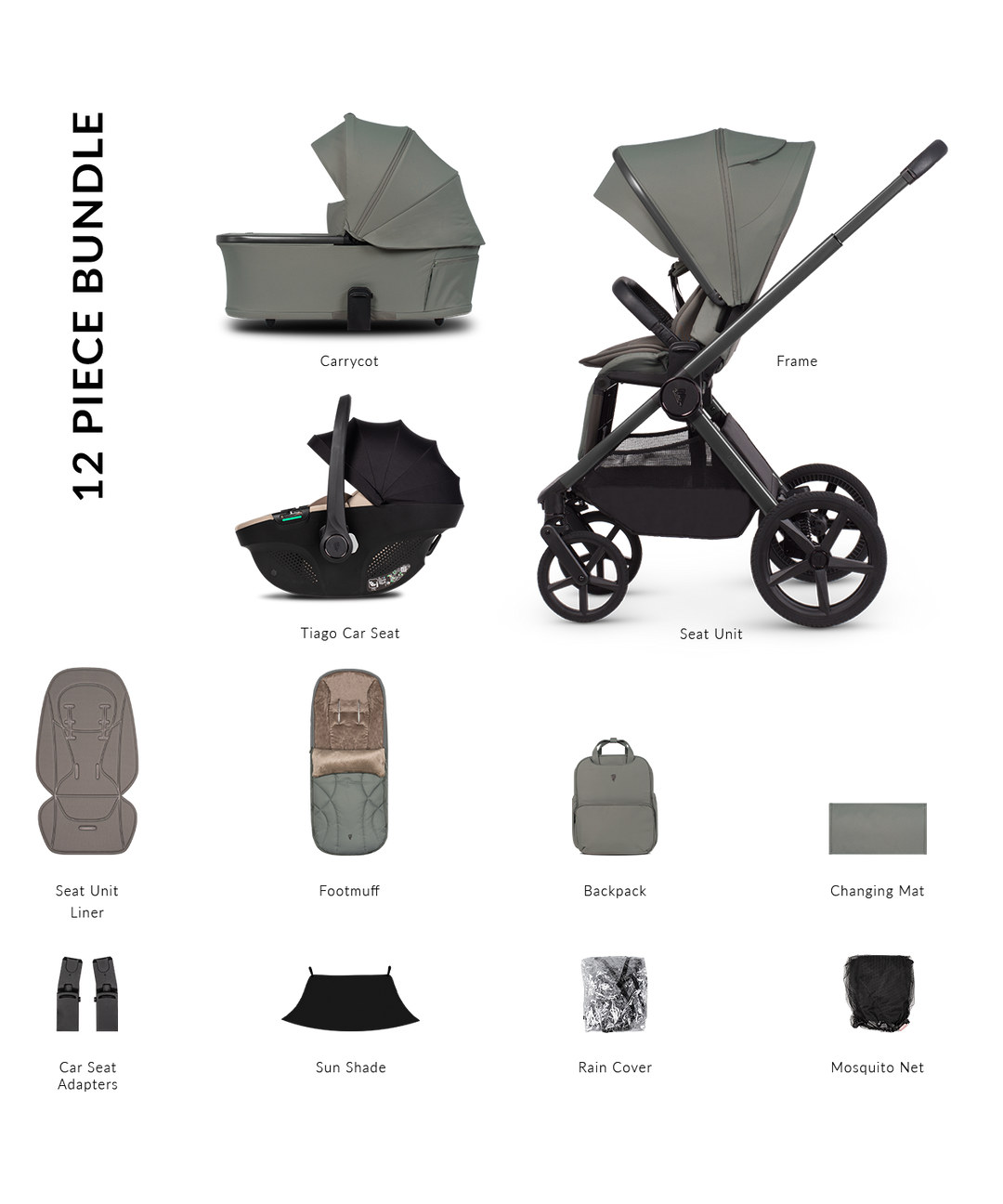 Venicci Upline 3 Travel System - Aloe