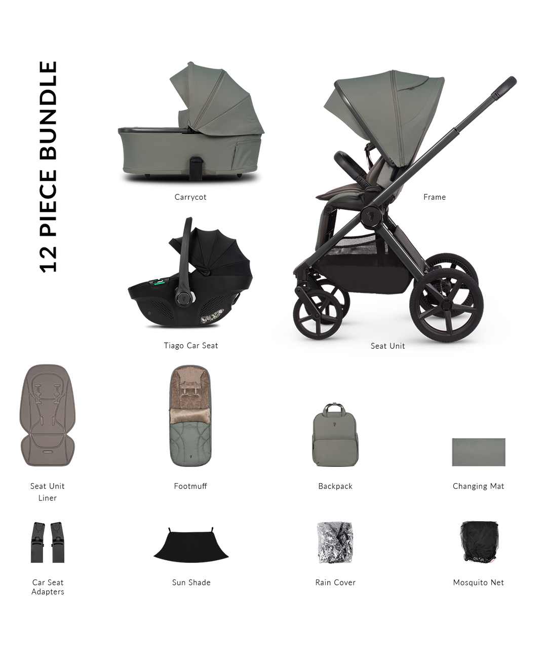 Venicci Upline 3 Travel System - Aloe