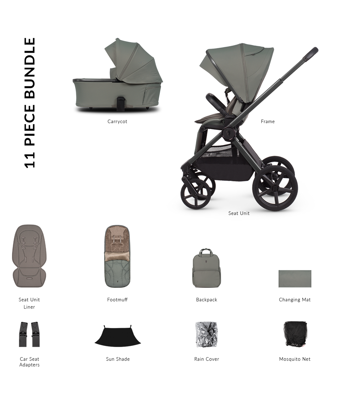 Venicci Upline 3 Travel System - Aloe