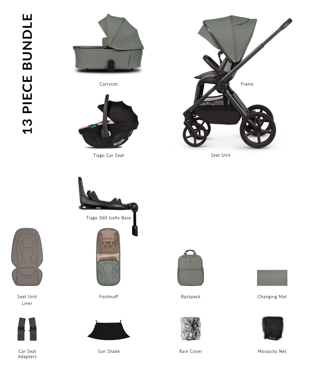 Venicci Upline 3 Travel System - Aloe