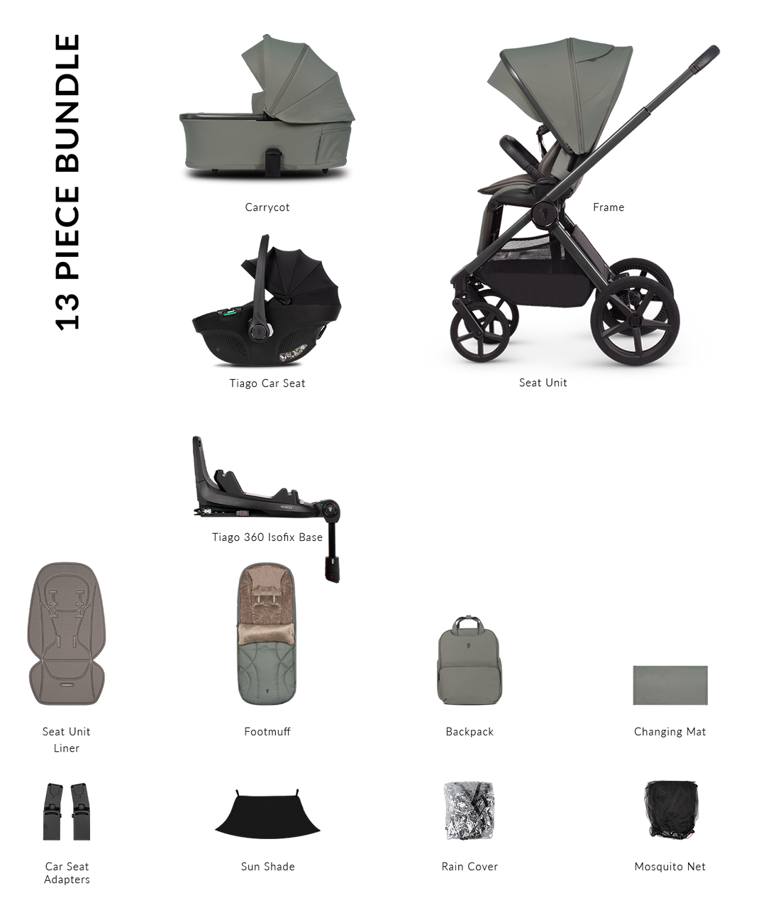 Venicci Upline 3 Travel System - Aloe