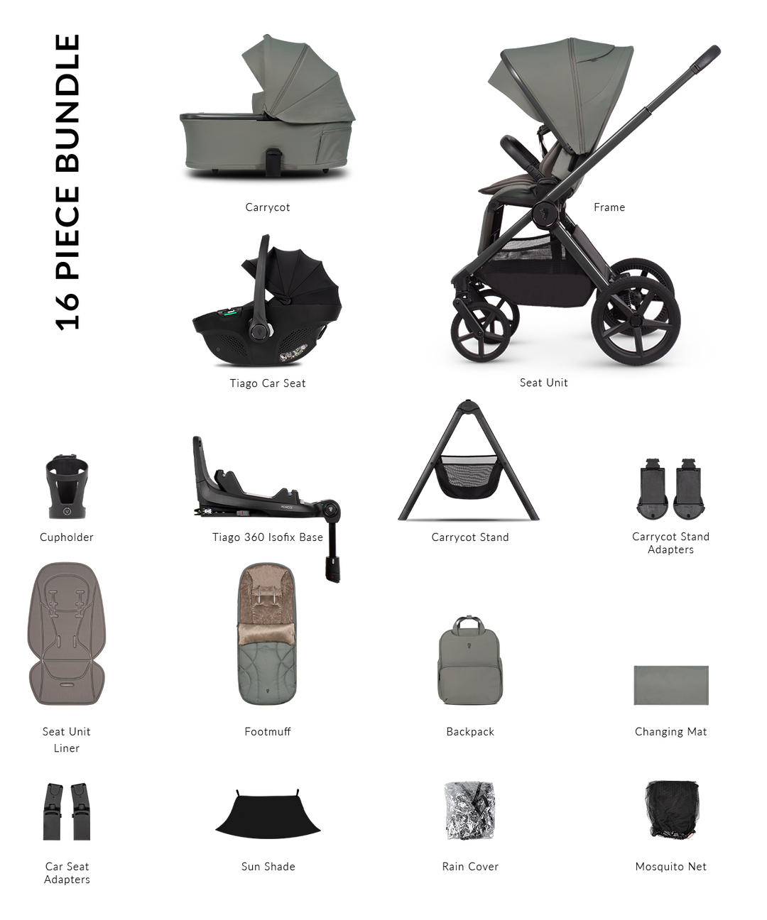 Venicci Upline 3 Travel System - Aloe