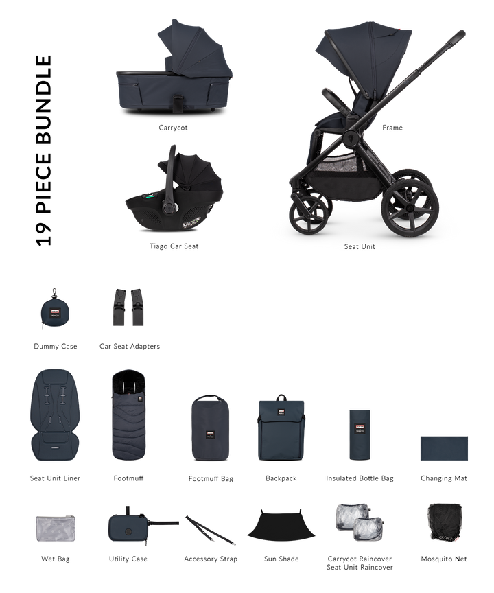Hunter x Venicci Upline 3 Navy Pram