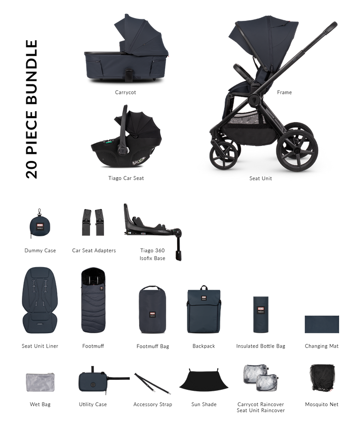 Hunter x Venicci Upline 3 Navy Pram