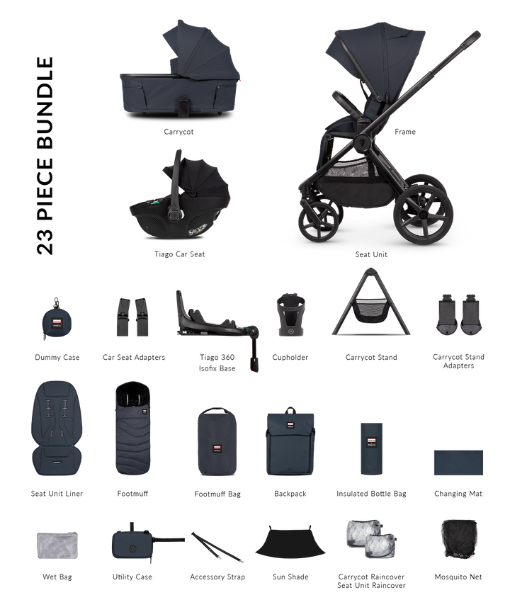 Hunter x Venicci Upline 3 Navy Pram