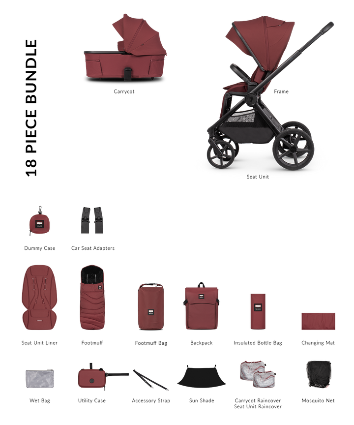 Hunter x Venicci Upline 3 Red Pram