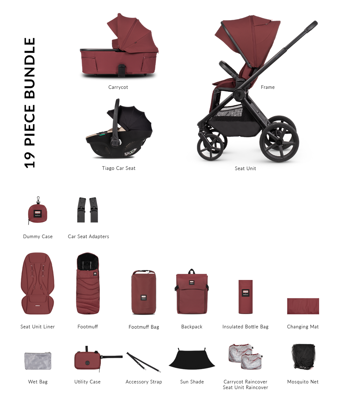 Hunter x Venicci Upline 3 Red Pram