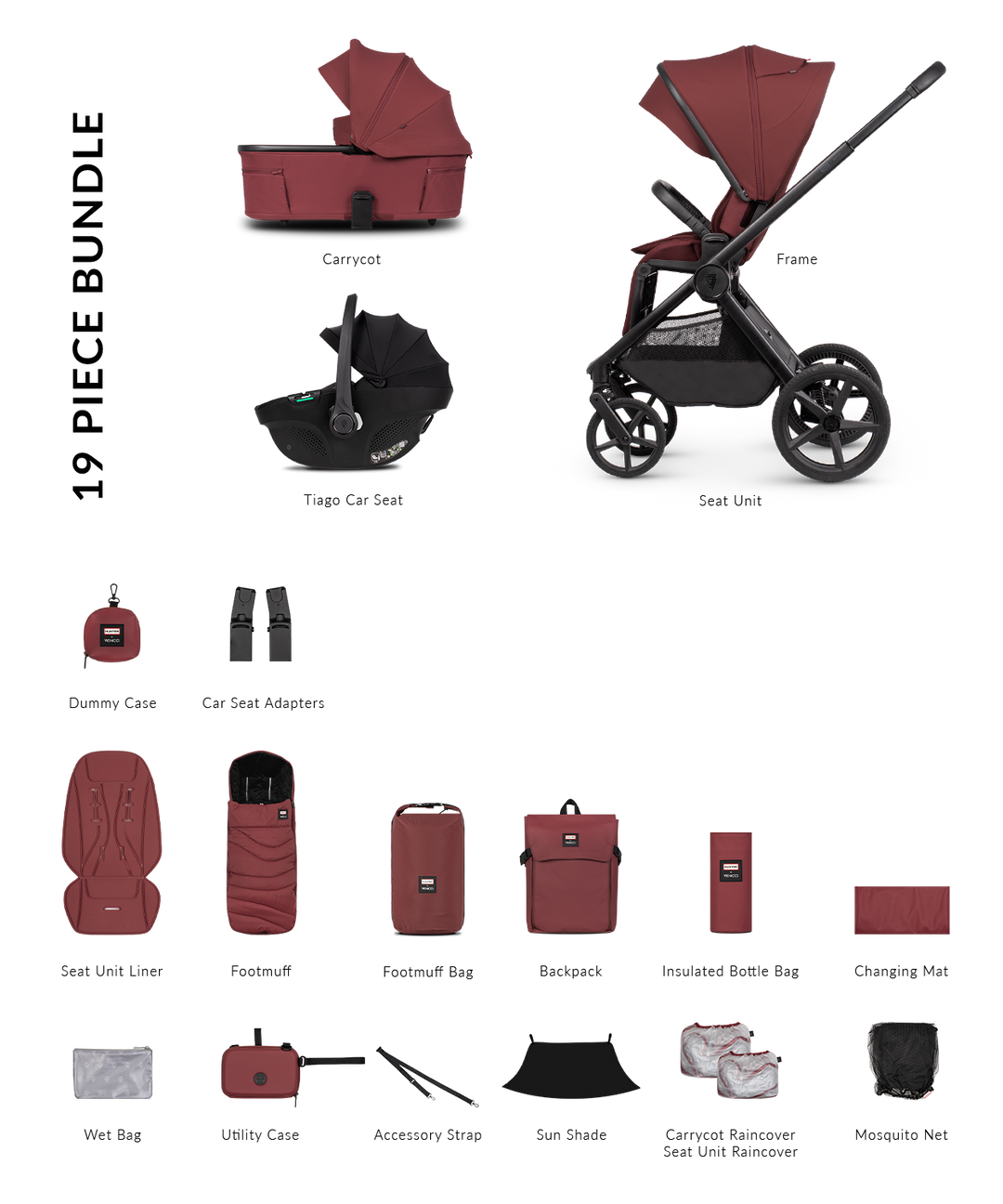 Hunter x Venicci Upline 3 Red Pram