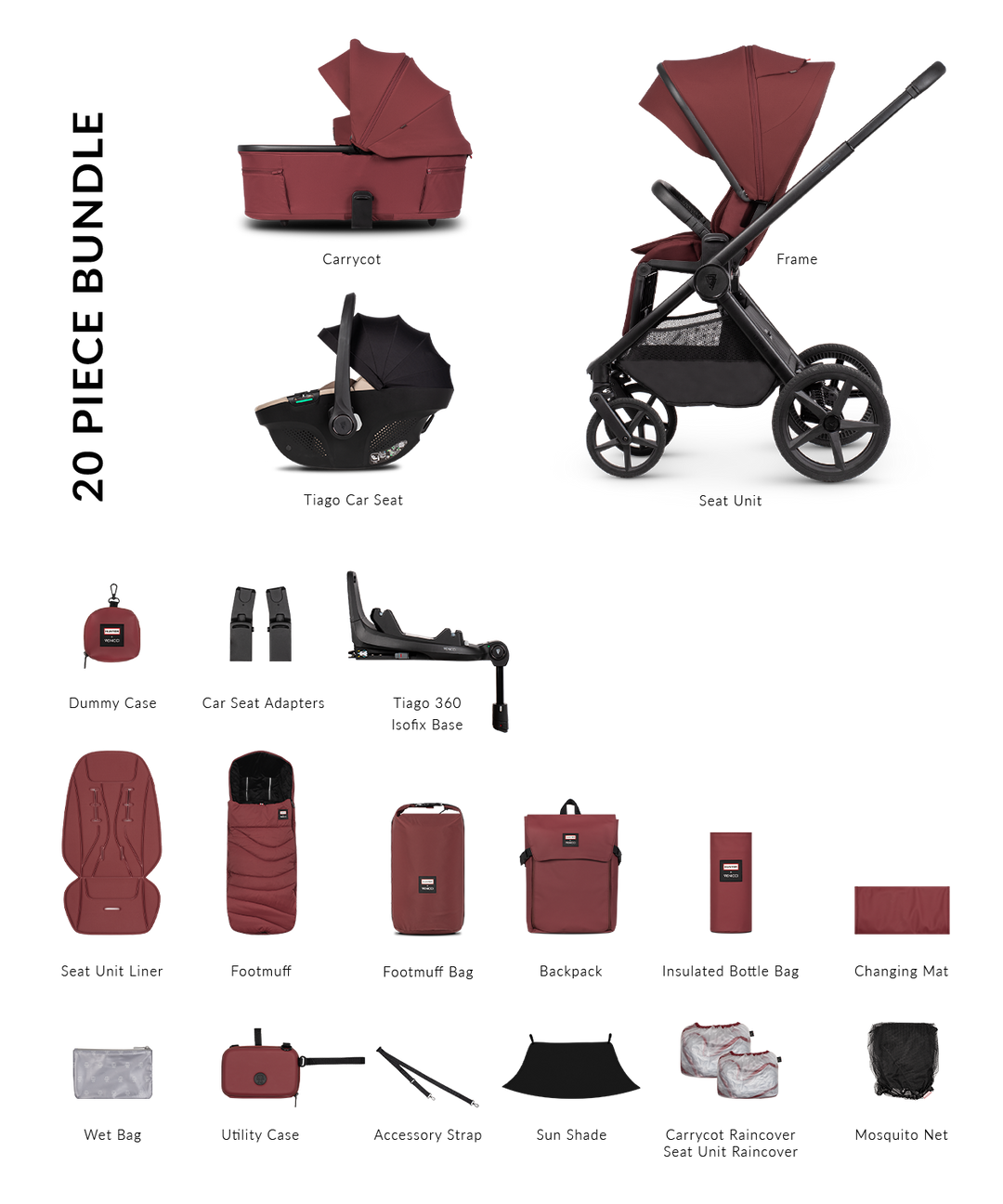 Hunter x Venicci Upline 3 Red Pram