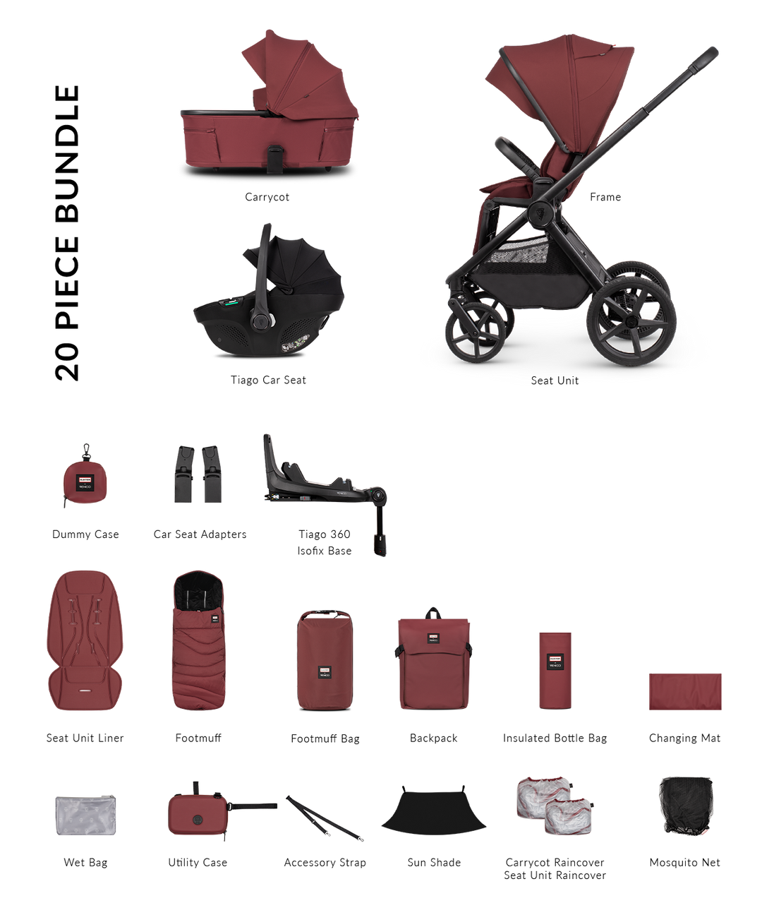 Hunter x Venicci Upline 3 Red Pram