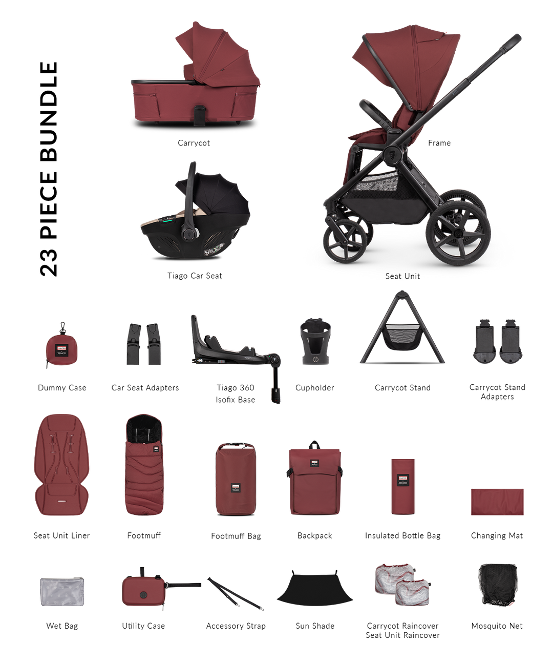 Hunter x Venicci Upline 3 Red Pram