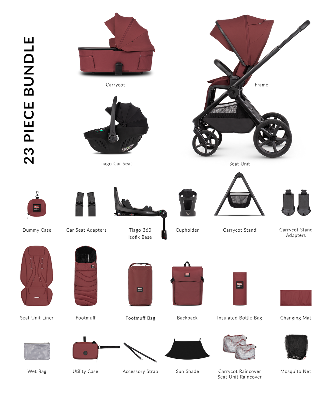 Hunter x Venicci Upline 3 Red Pram