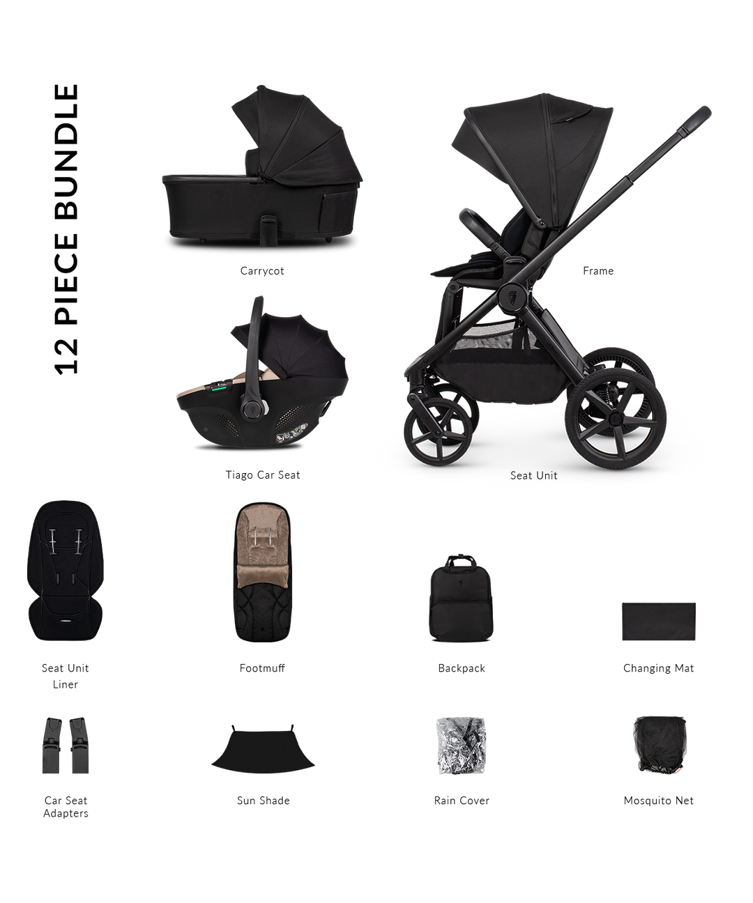 Venicci Upline 3 Travel System - Onyx