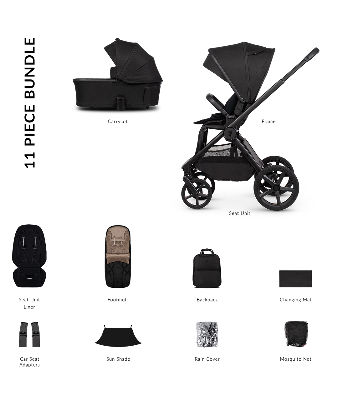 Venicci Upline 3 Travel System - Onyx