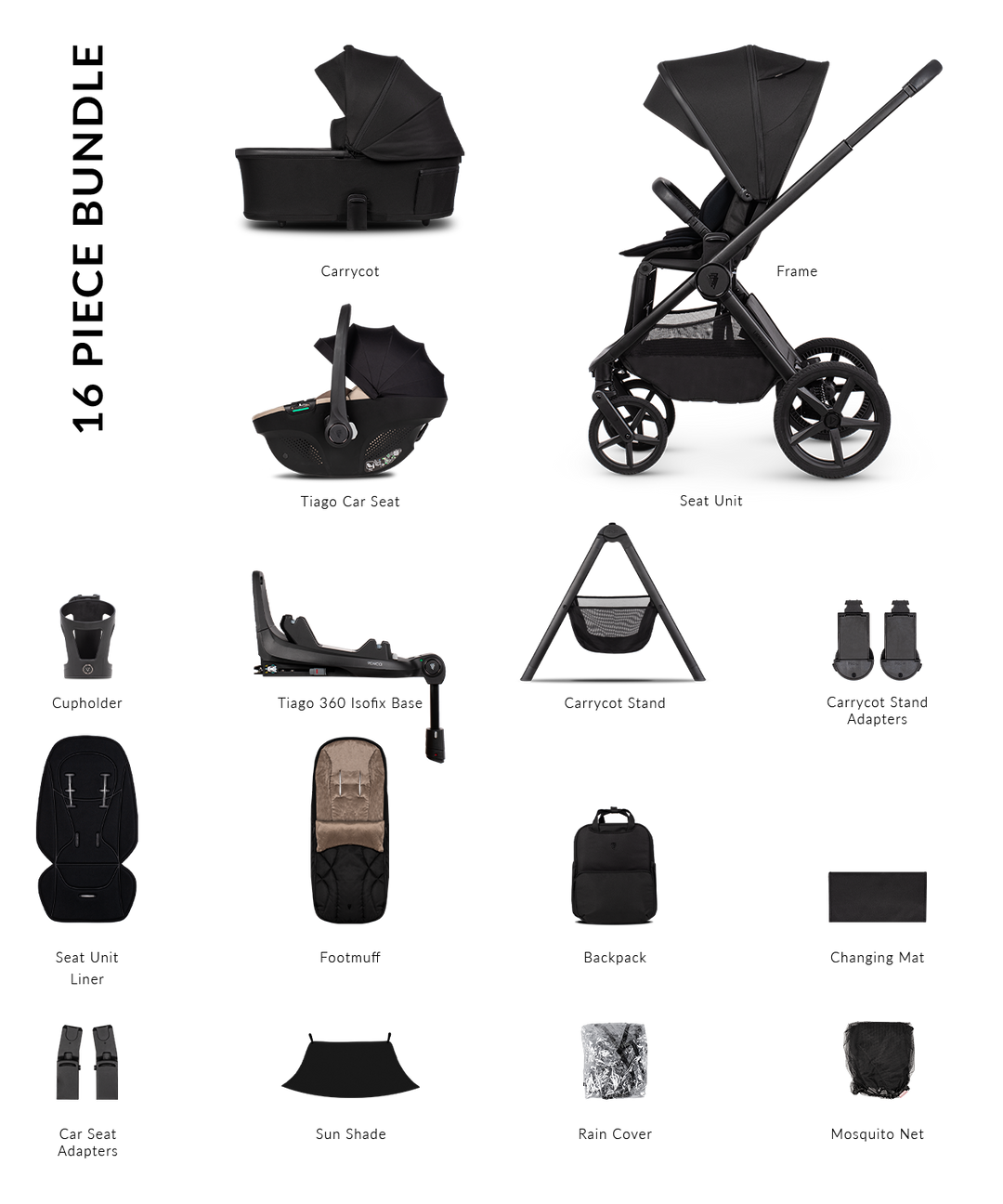 Venicci Upline 3 Travel System - Onyx