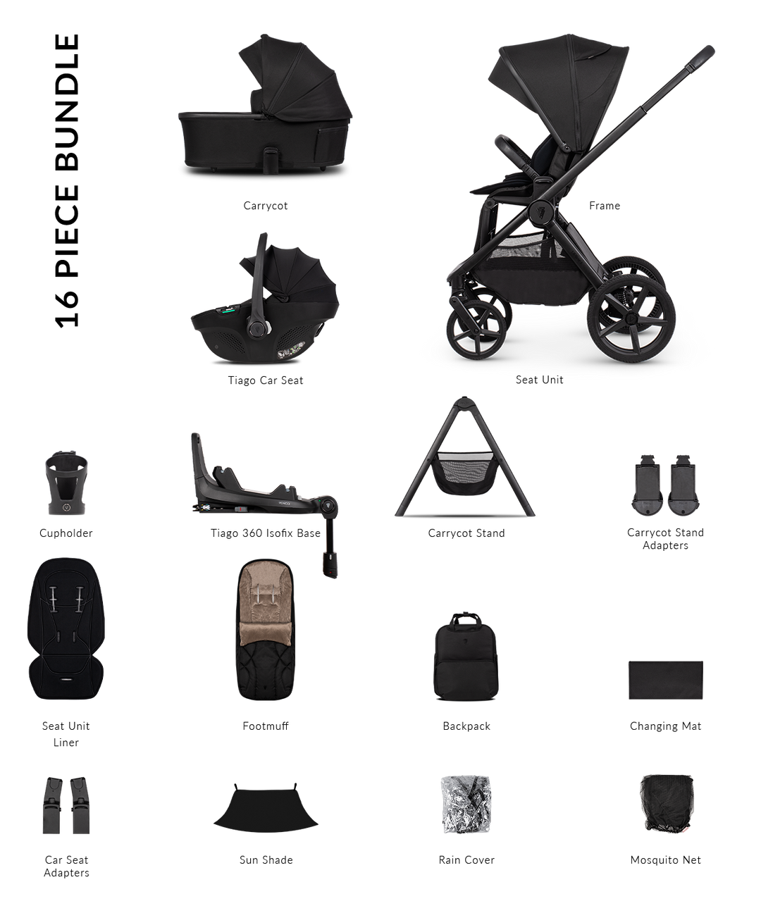 Venicci Upline 3 Travel System - Onyx