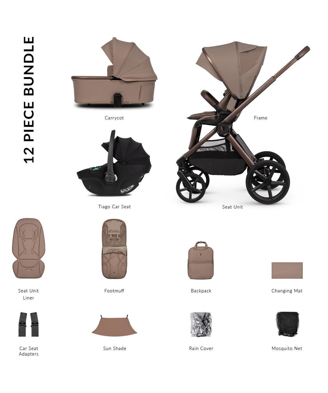 Venicci Upline 3 Travel System - Sand