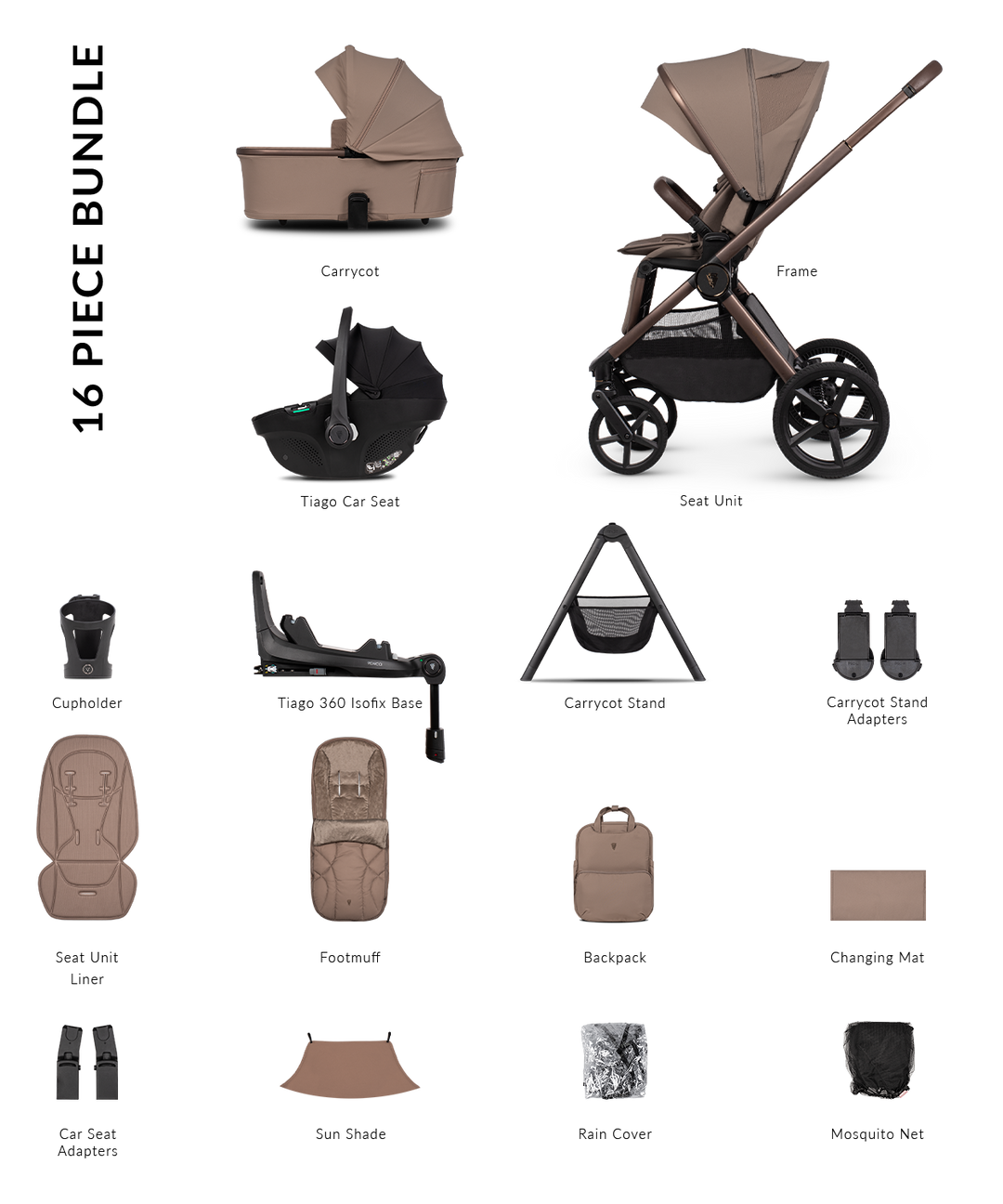 Venicci Upline 3 Travel System - Sand