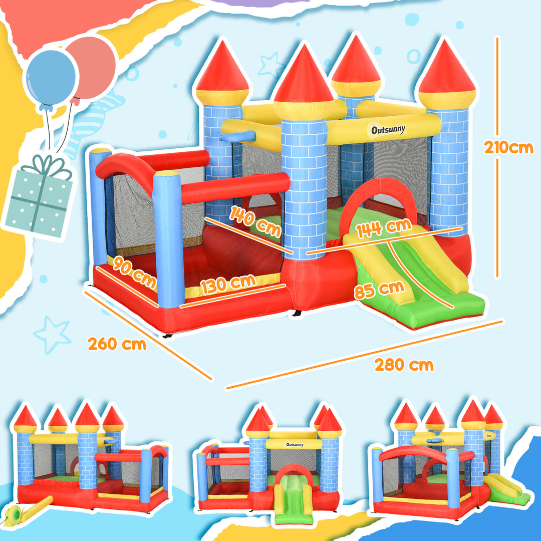 Outsunny Bouncy Castle with Slide & Blower