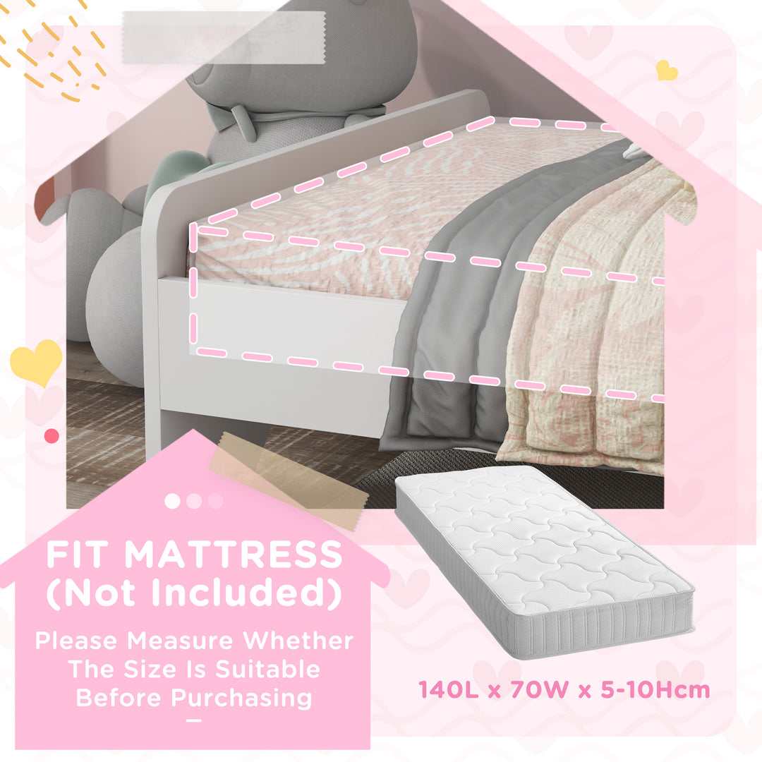 ZONEKIZ Unicorn-Designed Toddler Bed, Kids Bedroom Furniture, for Ages 3-6 Years, 143 x 74 x 67cm - White - image 7
