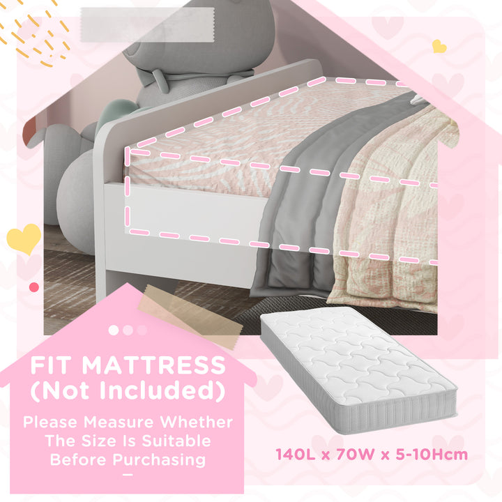ZONEKIZ Unicorn-Designed Toddler Bed, Kids Bedroom Furniture, for Ages 3-6 Years, 143 x 74 x 67cm - White - image 7