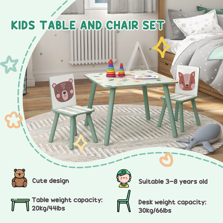 ZONEKIZ Kids and Table Chairs, Children Desk with Two Chairs, Toddler Furniture Set, for Ages 3-6 Years - Green - image 7