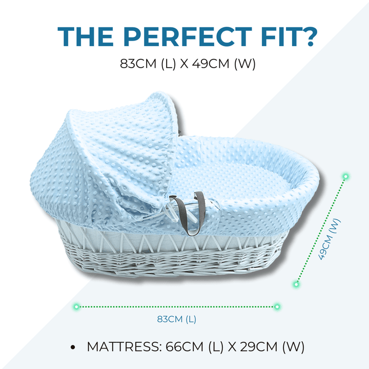 For Your Little One Pink Dimple Grey Wicker Baby Moses Basket with Stand