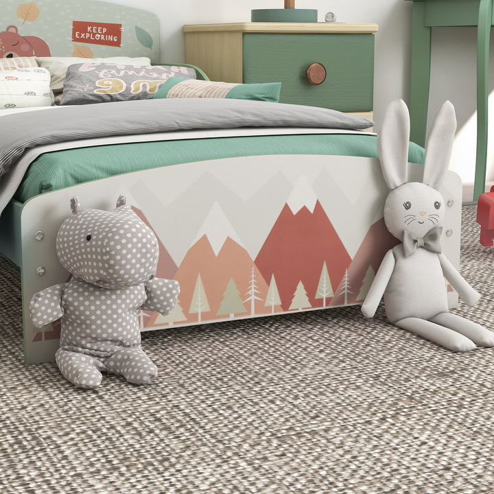ZONEKIZ Toddler Bed Frame, Kids Bedroom Furniture for Ages 3-6 Years, Green - image 8
