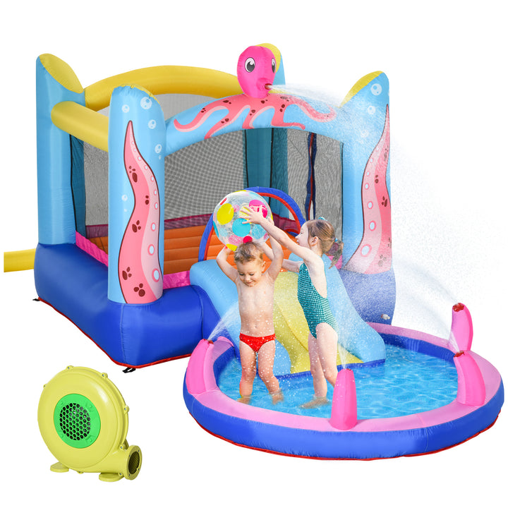 Outsunny Octopus Bouncy Castle with Slide & Pool