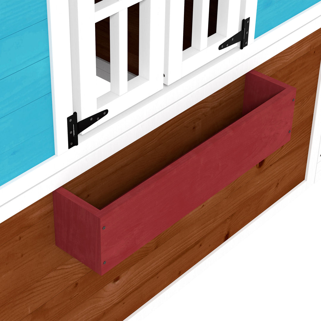 Outsunny Wooden Playhouse - Dark Brown