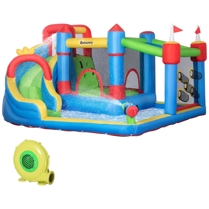 Outsunny 6 in 1 Bouncy Castle with Pool