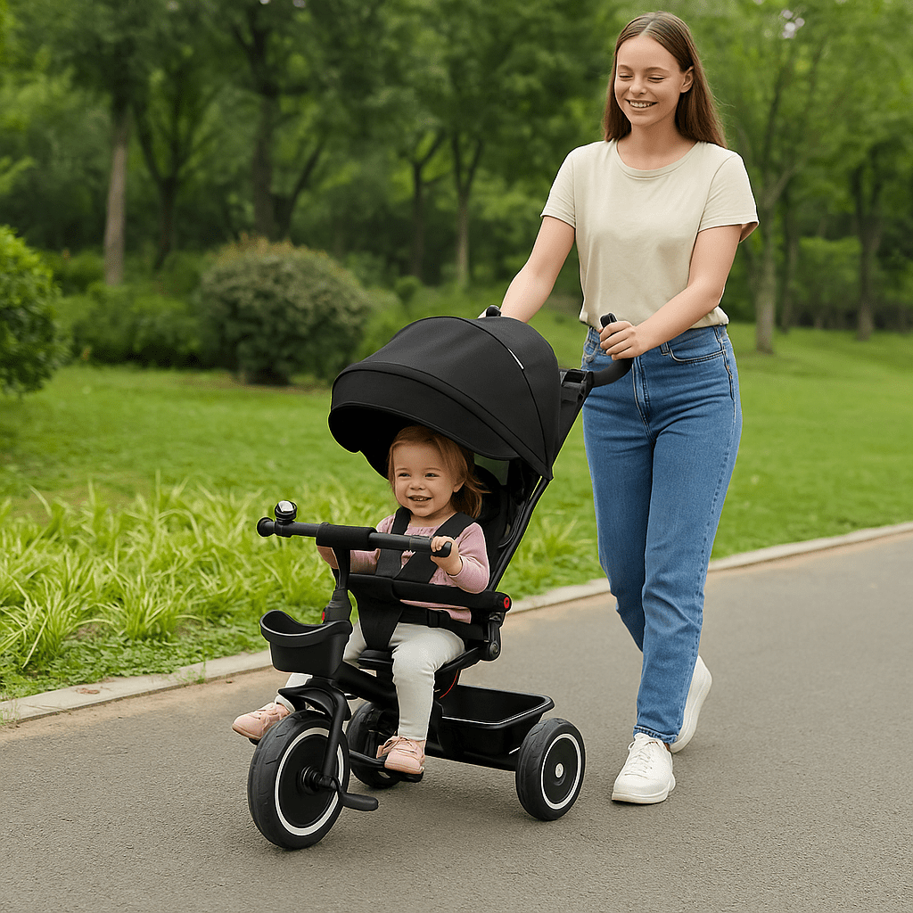 For Your Little One 6 in 1 Trike V3 – Black (9 Months – 5 Years)