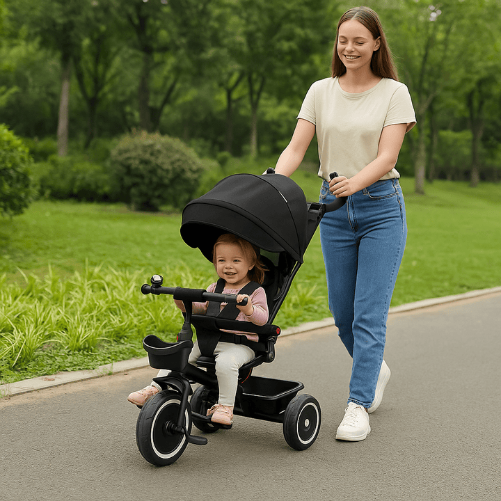 For Your Little One 6 in 1 Trike V3 – Black (9 Months – 5 Years)