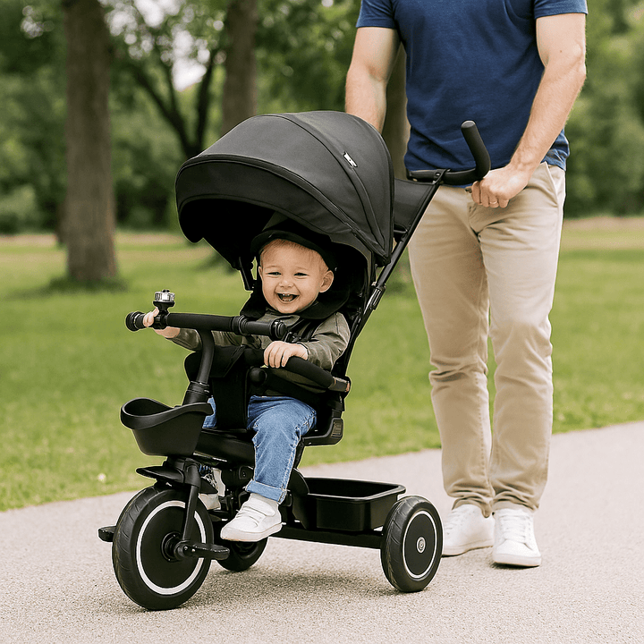 For Your Little One 6 in 1 Trike V3 – Black (9 Months – 5 Years)