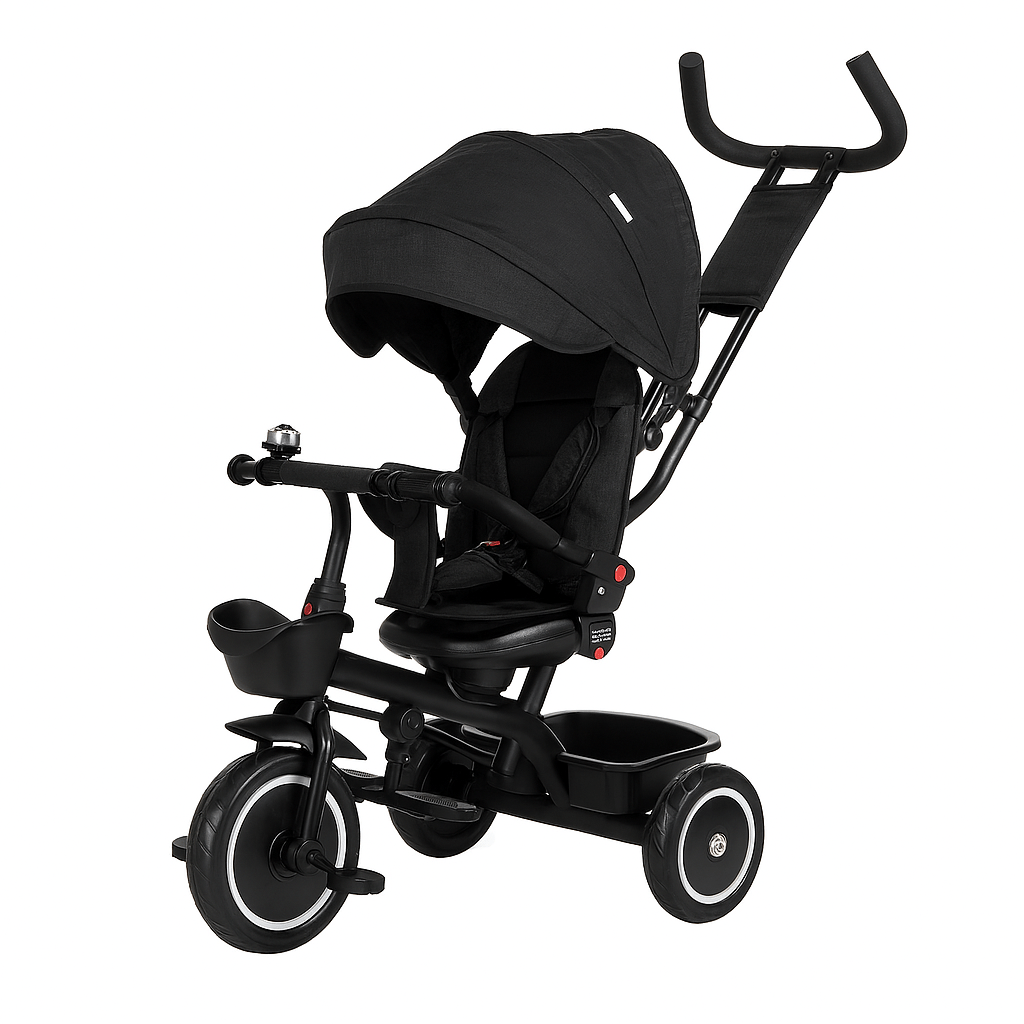 For Your Little One 6 in 1 Trike V3 – Black (9 Months – 5 Years)